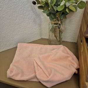 Pink Ribbed Makeup Bag Set Of 2